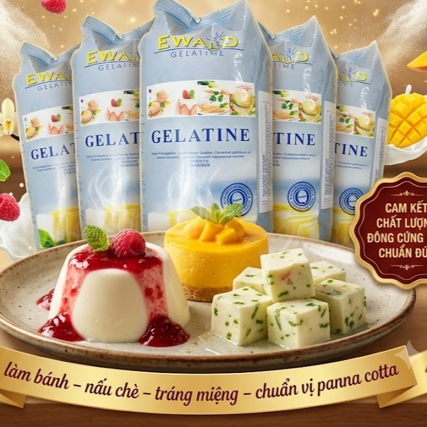 Bột Gelatin Ewald 1kg - Tạo đông tự nhiên, an toàn cho sức khỏe - 1kg