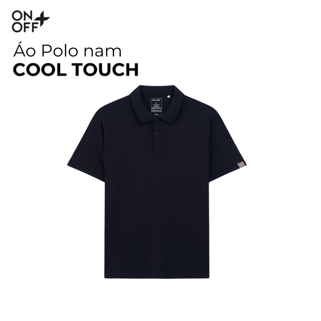 Áo Polo nam phom regular BASICON, tính năng Cool Touch mát lạnh khi chạm, dáng thanh lịch, hiện đại 