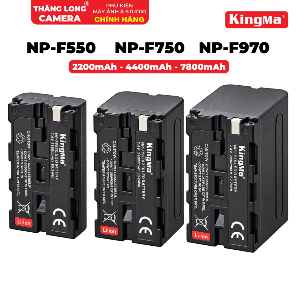 Pin KingMa NP-F550 NP-F750 NP-F970 Cho Đèn LED Monitor Máy Quay, Pin Sony NP-F Series