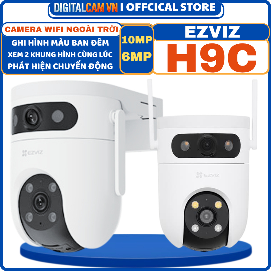 [H9C] CAMERA WIFI NGOÀI TRỜI EZVIZ H9C ỐNG KÍNH KÉP 10MP 3K - XOAY 360 ĐỘ, ĐÀM THOẠI 2 CHIỀU, BAN ĐÊ