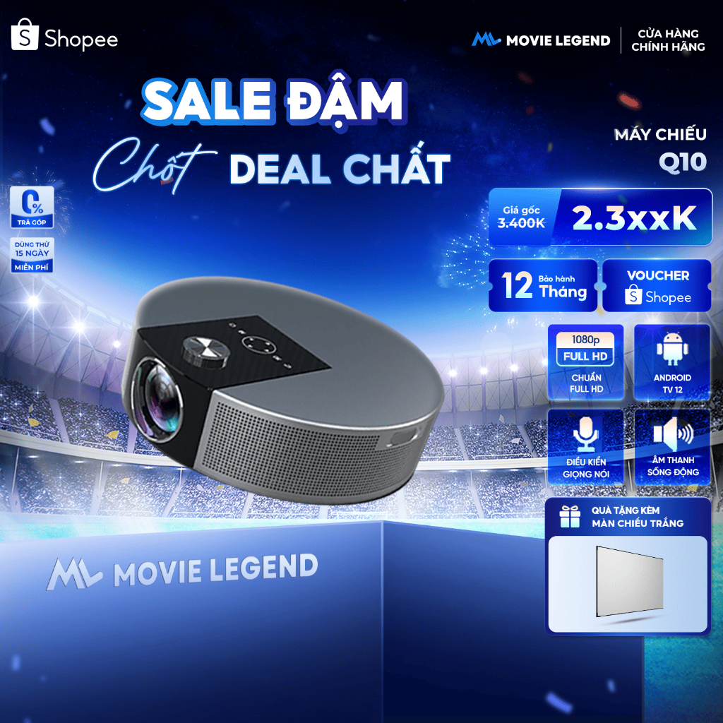 [ NEW 2026 ] Máy Chiếu Q10 Mini Full HD - Máy Chiếu Movie Legend  - Hỗ Trợ 4K