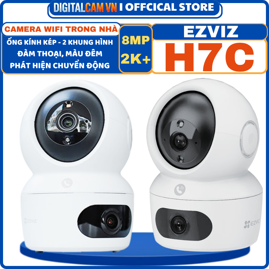 [H7C] CAMERA WIFI TRONG NHÀ EZVIZ H7C DUAL 8MP (2K+) ỐNG KÍNH KÉP - CÓ MÀU BAN ĐÊM, ĐÀM THOẠI, PHÁT 