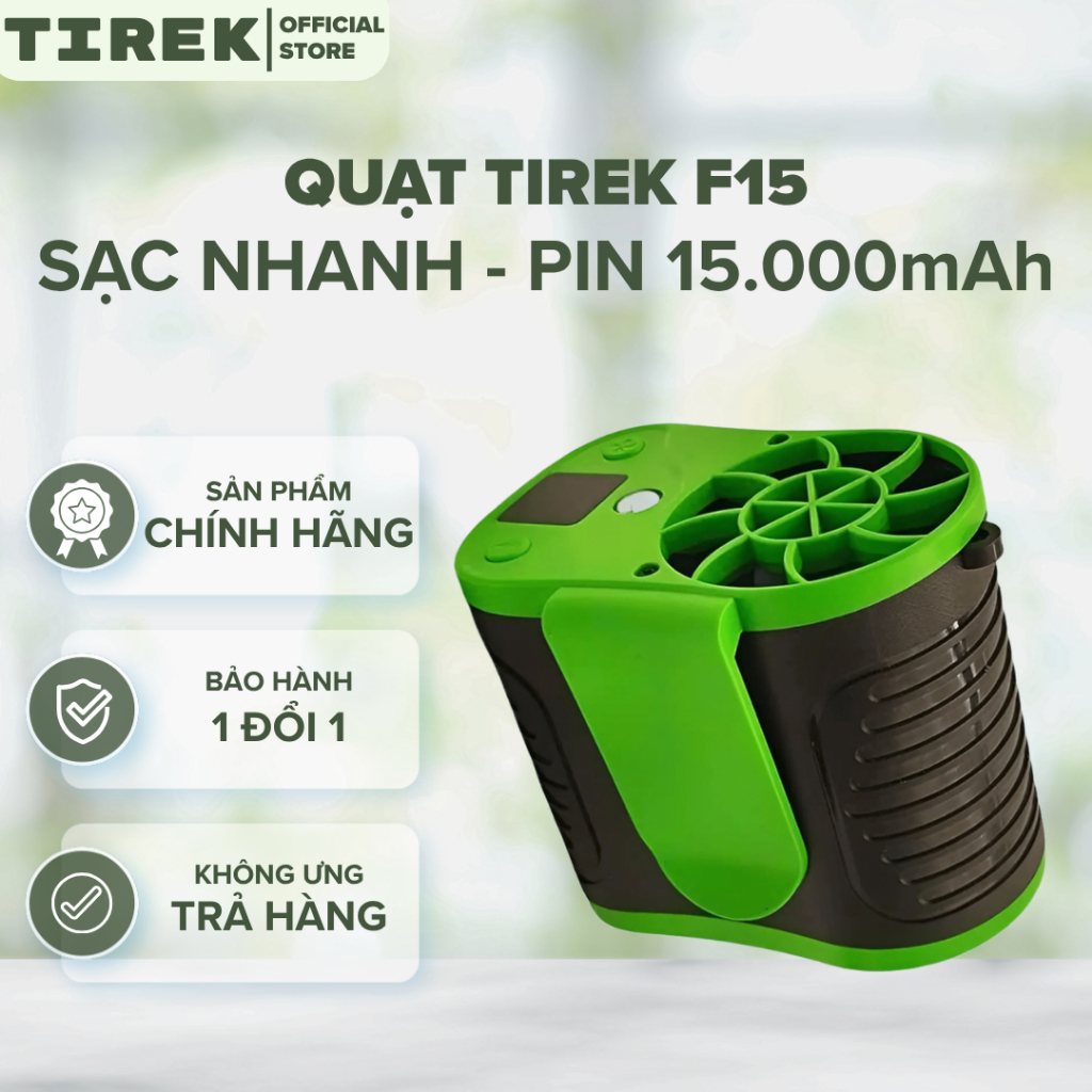 Quạt Mini Đeo Thắt Lưng Tirek F15 | Giải Nhiệt Lưng Áo, Pin 15.000mAh Dùng 12-24h (Bảo Hành 6 Tháng)