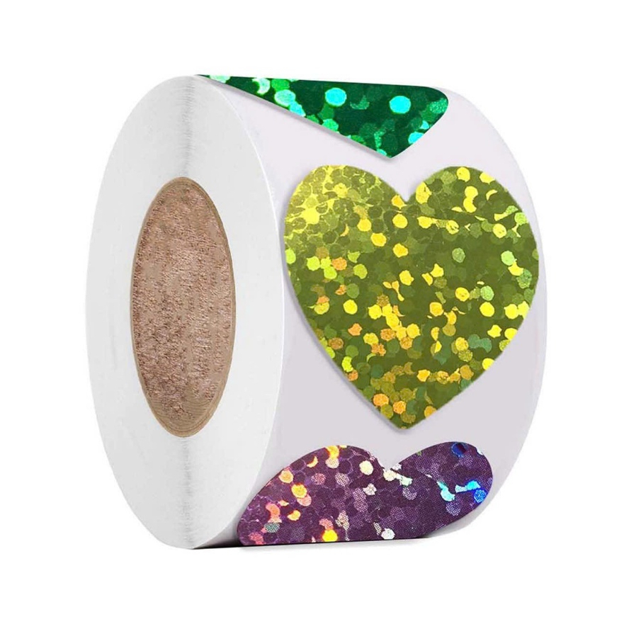 {Cuộn 500 tem nhỏ} Roll of 500 Small Star/Heart/Cirlce Stickers for Rewards, School Supplies, Scrapb