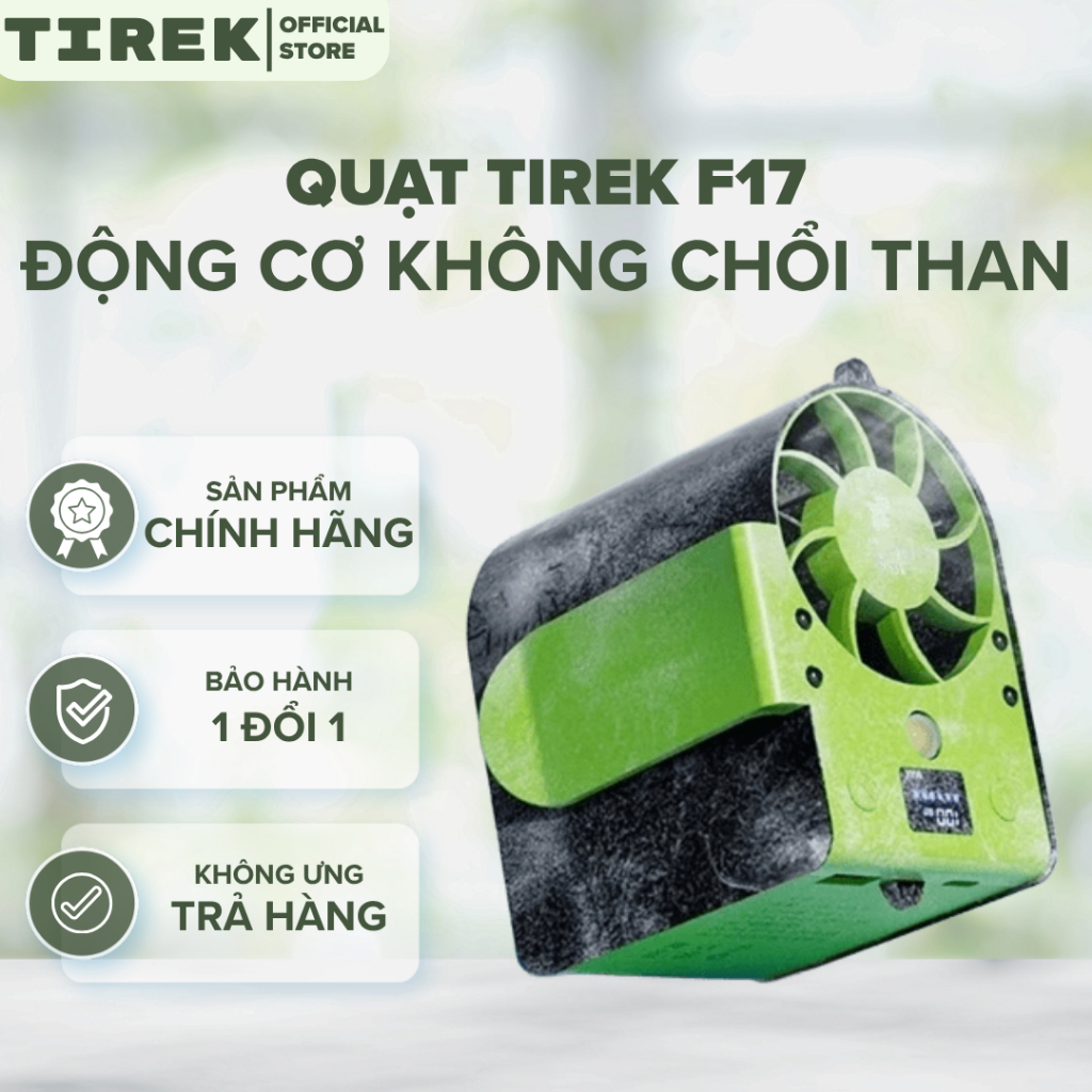 Quạt Mini Đeo Thắt Lưng Tirek F17 | Động Cơ Không Chổi Than, Pin Khủng 15.000mAh Sử Dụng 12-32H (Bảo