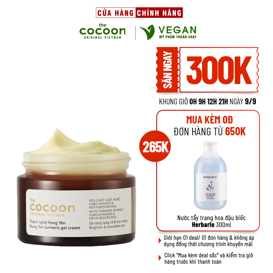 Thạch nghệ Hưng Yên giúp làm sáng da và mờ thâm Cocoon 30ml - Vegan thuần chay