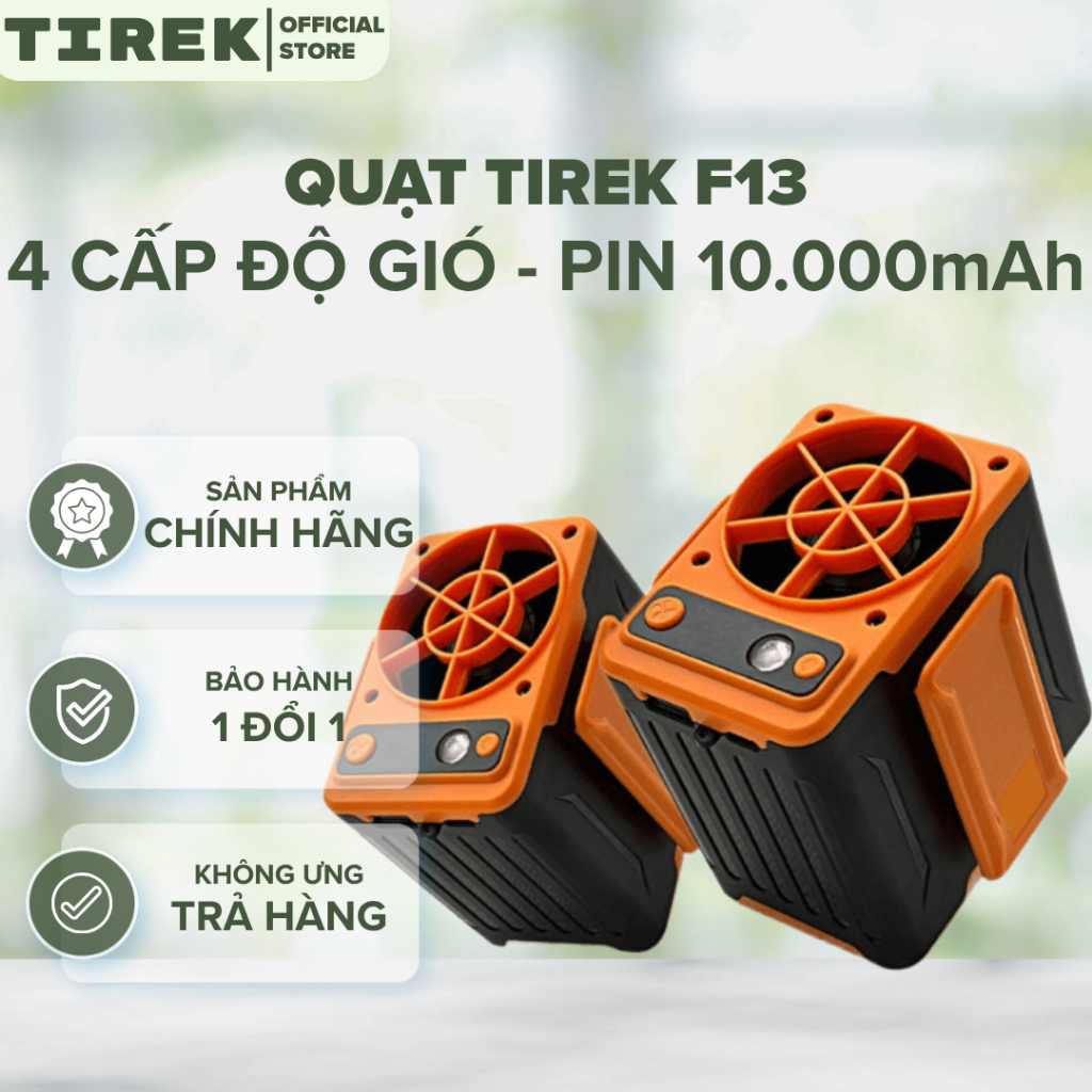 Quạt Mini Đeo Thắt Lưng Tirek F13 | Giải Nhiệt Lưng Áo, Pin Khủng 10.000mAh Dùng 12-40h (Bảo Hành 6 