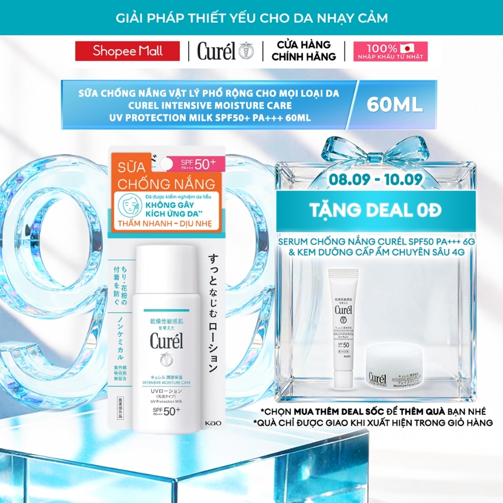 Sữa chống nắng Curel UV Protection Milk SPF 50+ PA+++ 60ml