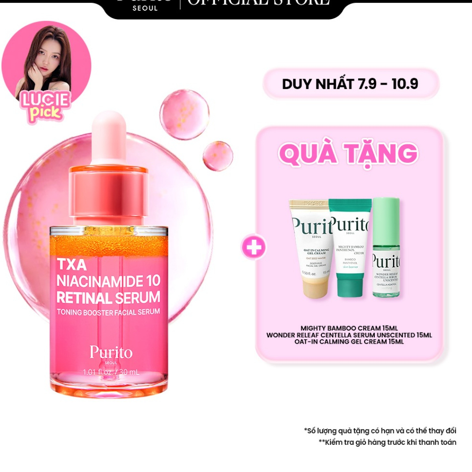Tinh chất hỗ trợ dưỡng sáng và tái tạo da PURITO TXA Niacinamide 10 Retinal Serum 30ml