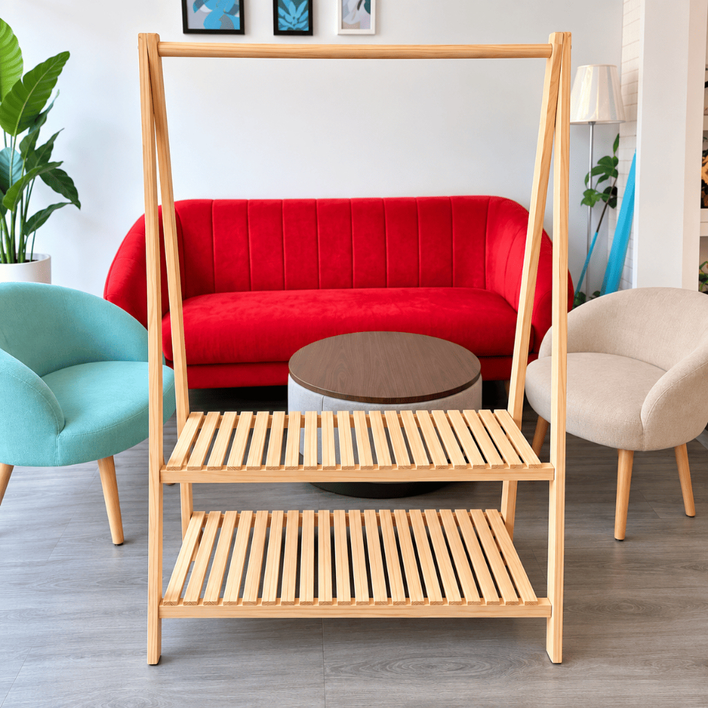 Giá treo quần áo gỗ,kệ gỗ tủ quần áo Hàn quốc Hương Anh Decor