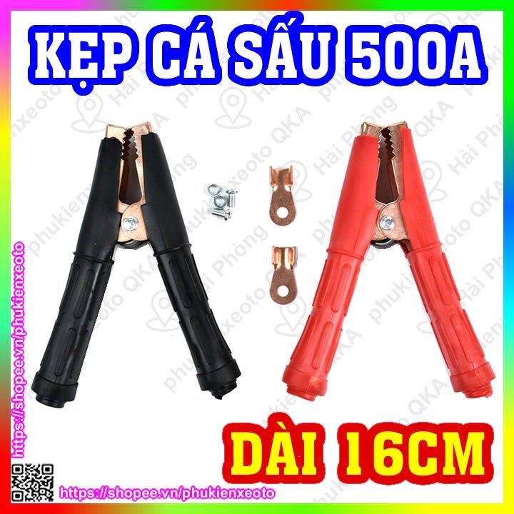 Bộ 2 Kẹp Bình Ắc Quy Cá Sấu 500A 12V 24V Kẹp Bình Câu Bình Ô Tô