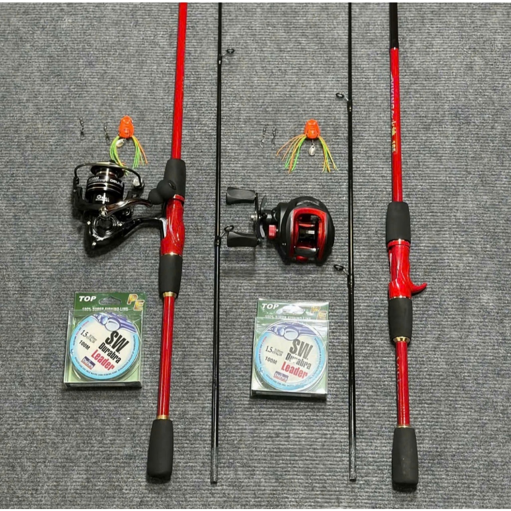 Combo Cần Lure Viking HOẢ THẦN 1m65-1m8-2m1 & Máy AC 2000/3000 Kèm Phụ Kiện Bắt Cá Đi Câu Fishing Câ