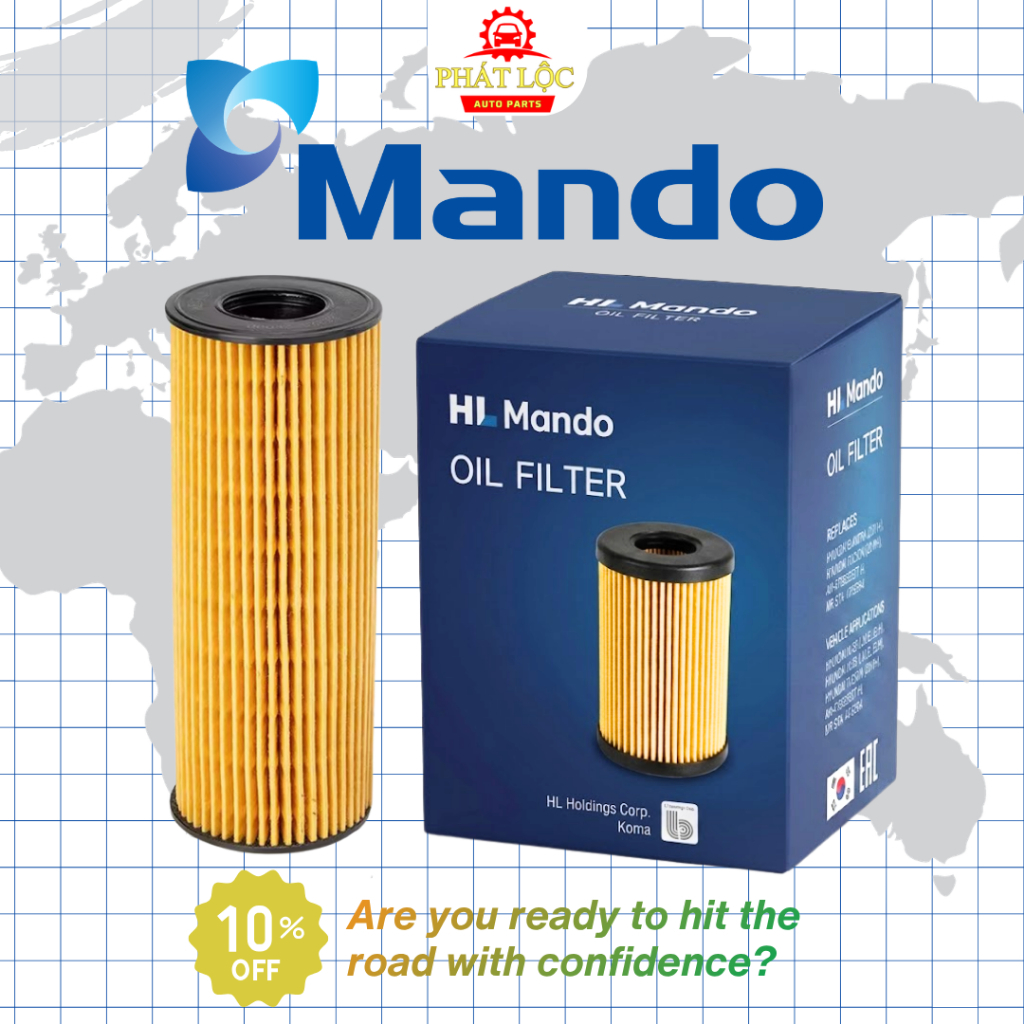 Lọc nhớt,lọc dầu động cơ thương hiệu Mando phù hợp với Santa Fe 2021-2025, Sorento 2021-2025, Sporta