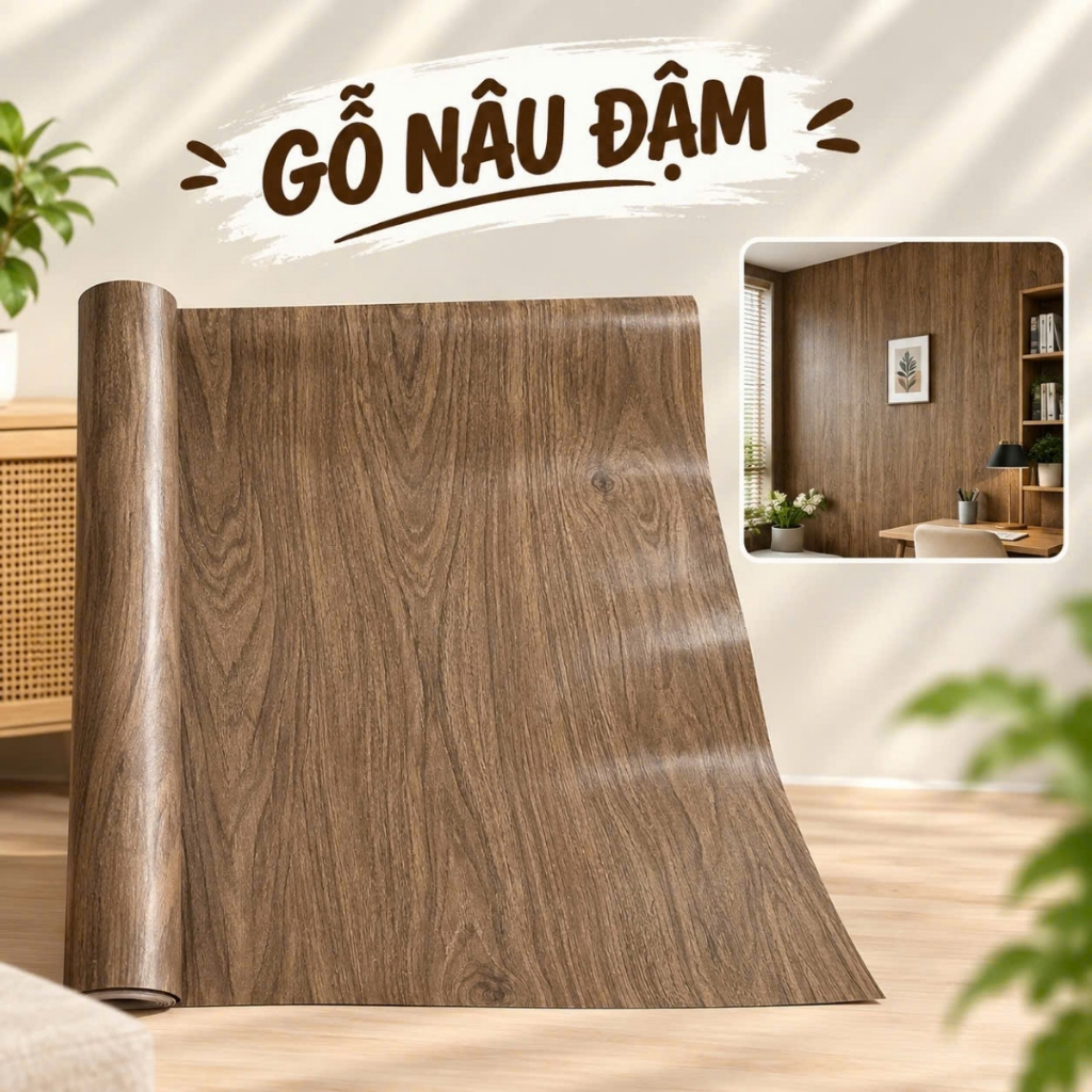 Giấy dán tường vân gỗ 10m x 45cm có keo sẵn - ảnh 19