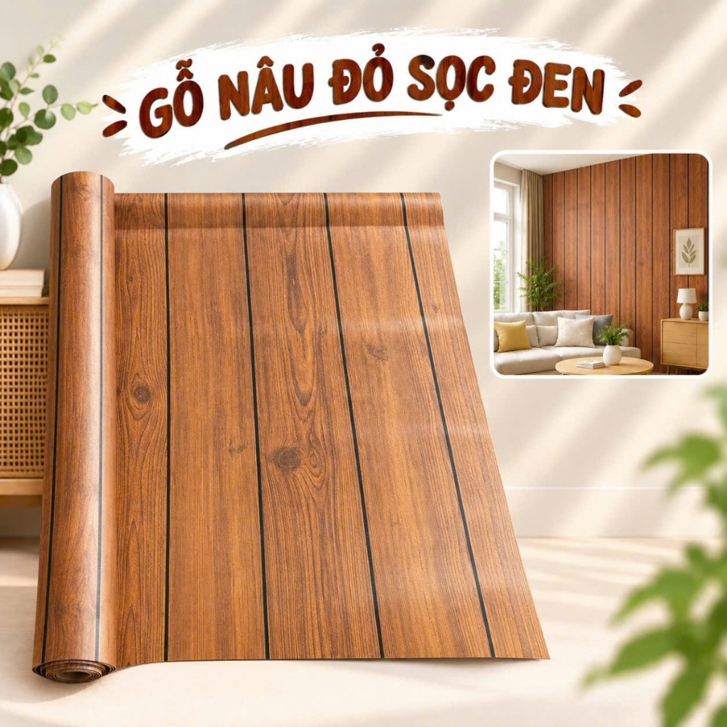 Giấy dán tường vân gỗ 10m x 45cm có keo sẵn - ảnh 18