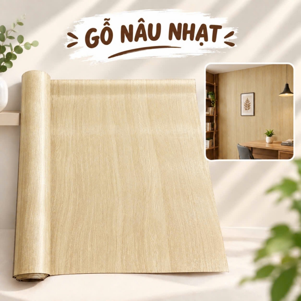 Giấy dán tường vân gỗ 10m x 45cm có keo sẵn - ảnh 13
