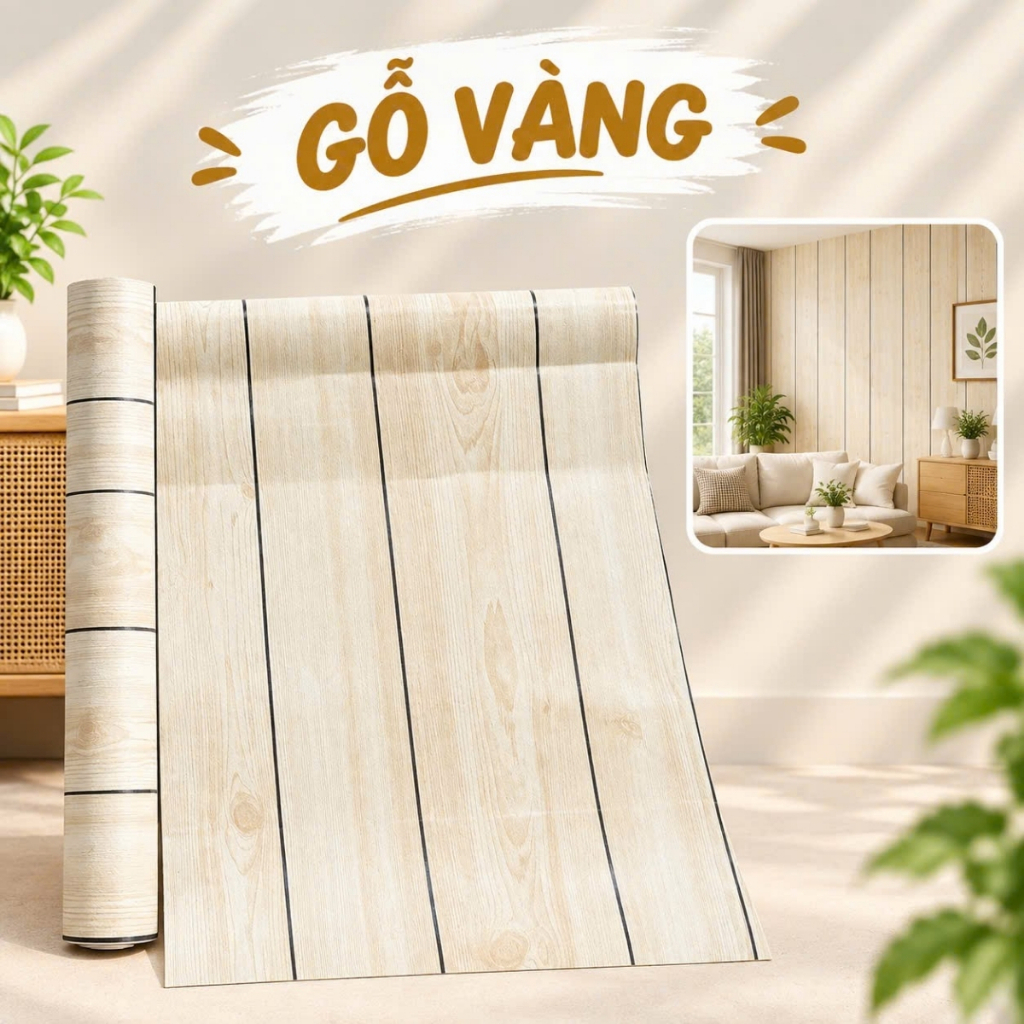 Giấy dán tường vân gỗ 10m x 45cm có keo sẵn - ảnh 11