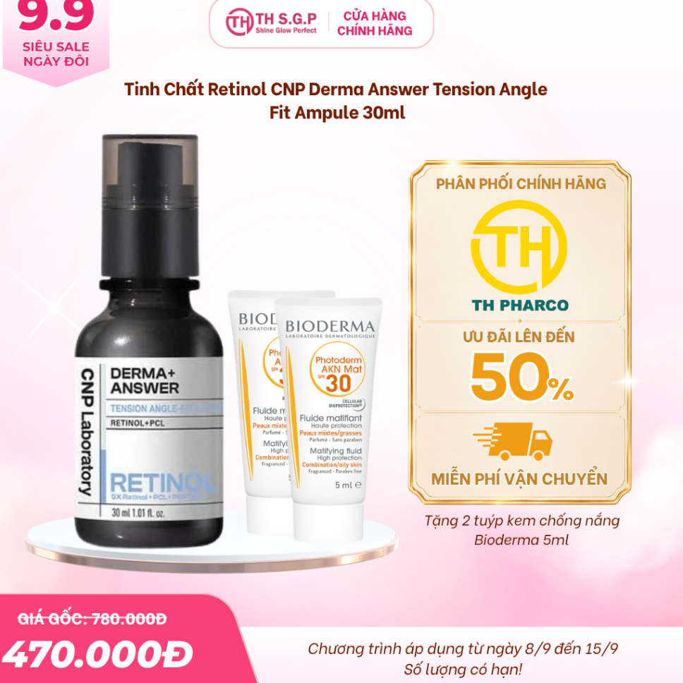Tinh Chất Retinol CNP Derma Answer Tension Angle Fit Ampule 30ml | Nâng Cơ, Săn Chắc, Giảm Nếp Nhăn
