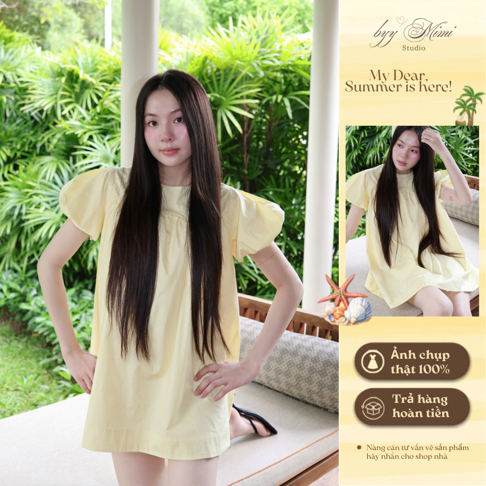 BYY MIMI - ĐẦM BABYDOLL TAY BÍ DÁNG XOÈ DỄ THƯƠNG TẶNG KÈM QUẦN BẢO HỘ ĐI CÀ PHÊ ĐI CHƠI - MORRI DRESS