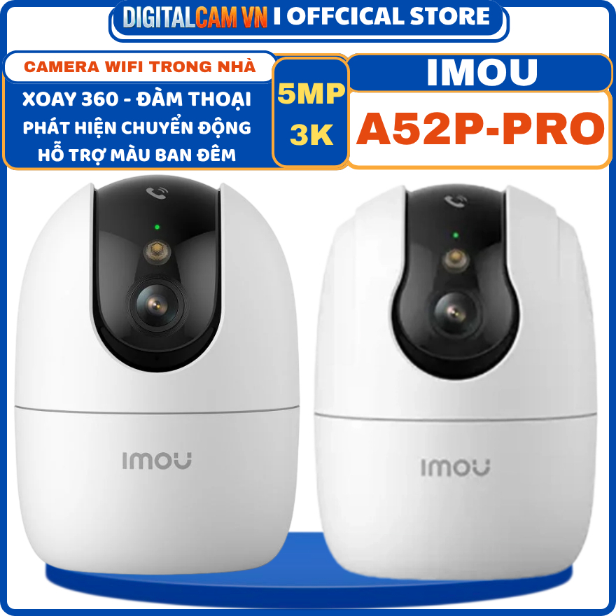 [A52P-PRO] CAMERA WIFI TRONG NHÀ IMOU A52P-PRO 3K 5MP - MÀU ĐÊM, KẾT NỐI WIFI BĂNG TẦN KÉP, PHÁT HIỆ
