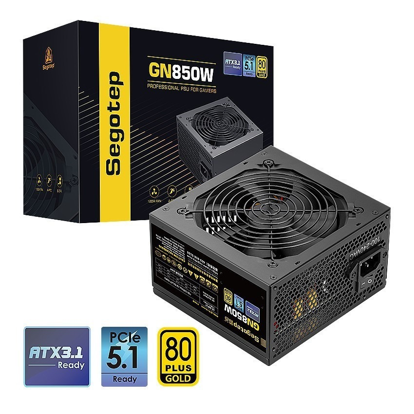 NGUỒN SEGOTEP 850W SG-950G GN850W ATX 3.1  PICE 5.1 80 Plus Gold Non Modular new chính hãng 36T
