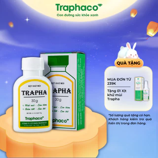 Mỹ phẩm Bột Khử Mùi Trapha Traphaco Khử Mùi Hôi Chân, Hôi Nách Và Giảm Tiết Mồ Hôi - Hộp 30g