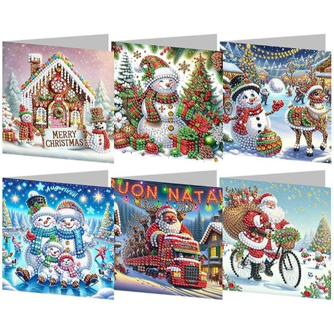 6 pcs 5D DIY Diamond Painting Greeting Card Set Diamond Art Greeting Card with Envelope Diamond Art 