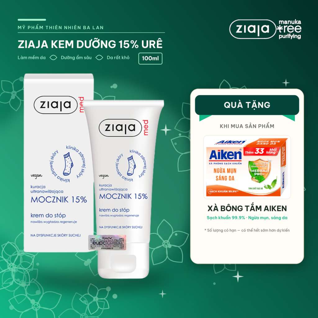 Kem Mềm Da 15% Ure - Ziaja Med Mocznik 15% Urea Cream 100ml