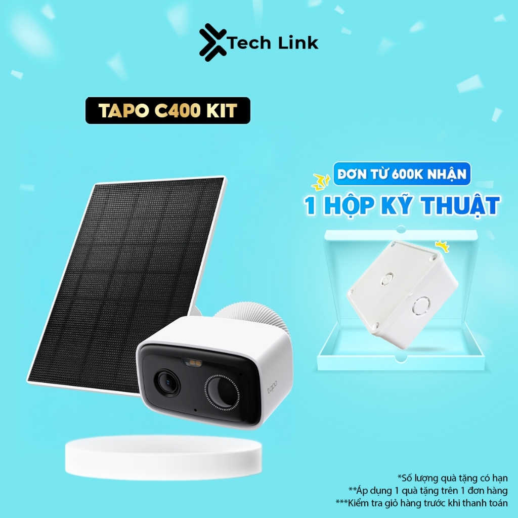 Camera Ngoài Trời TP-Link Tapo C400 / C400 KIT | AI Thông Minh, Không Dây, Full HD 1080p, IP65, Ghi 