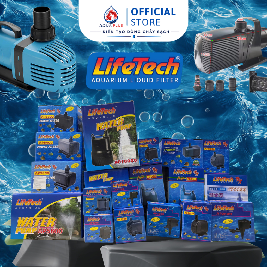 [Chính Hãng LIFETECH] Máy Bơm Hồ Cá Mini - Hồ Thủy Sinh - Phun Sương AP1000 AP1300 AP1600 AP2000 AP2