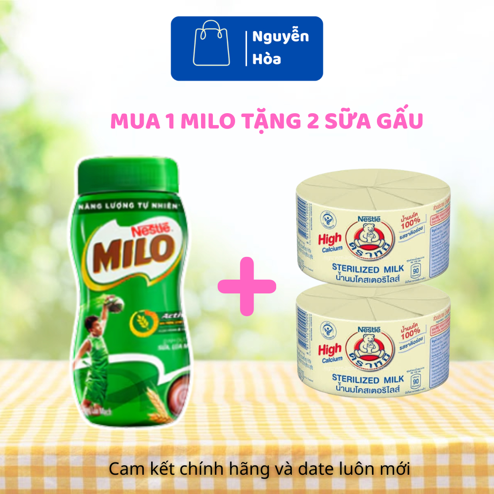Combo Siêu Hời [Mua 1 Milo Tặng 2 Sữa Gấu] Sữa Lúa Mạch Milo Bột Nestle Tặng kèm 2 Lon Sữa Gấu Thái 