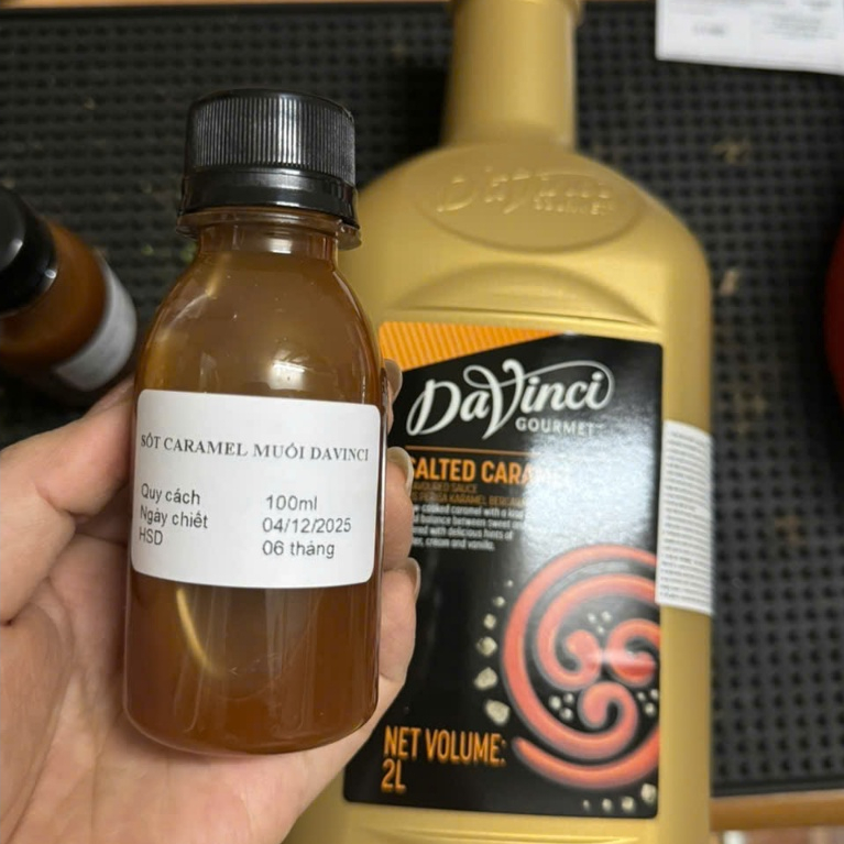 Sốt caramel/  Sốt caramel muối Davinci chai chiết 100ml