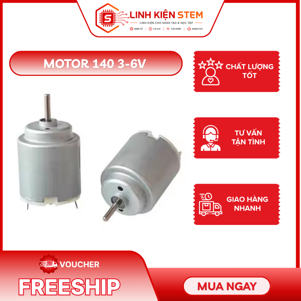 ĐỘNG CƠ MINI 140 3V – MOTOR DC 140 TỐC ĐỘ CAO – TRỤC 2MM