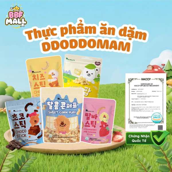 Date T12 Bánh Que Ăn Dặm Hàn Quốc DDODDOMAM 25g – Cho Bé 6M+ 8M+, Nhiều Hương Vị, Thơm Ngon, Giàu Di