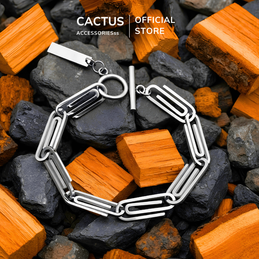Vòng tay thiết kế xoắn ốc thép Titan không gỉ Cactus Acc, lắc tay nam nữ phong cách thời trang basic