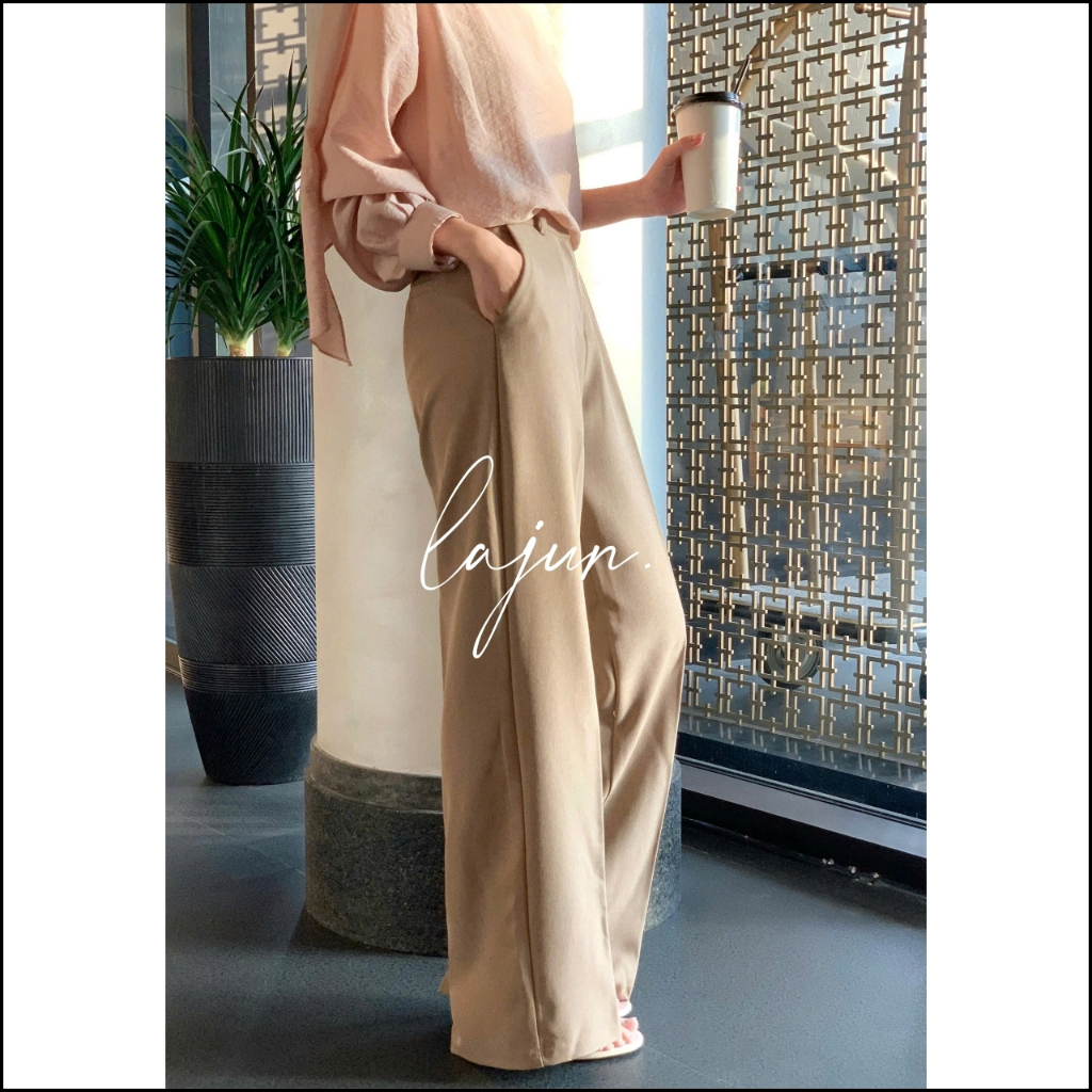 [LAJUN KOREA] Quần Slacks Classic Form Suông Lưng Cao Chất Dày Dặn Ít Nhăn Tôn Dáng 2 Loại Chiều Dài