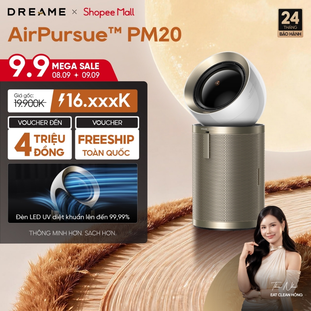 Dreame PM20/PM20 Pro Máy lọc không khí & formaldehyde | Luồng khí điều hoà đến 40℃ | AI nhận diện | 
