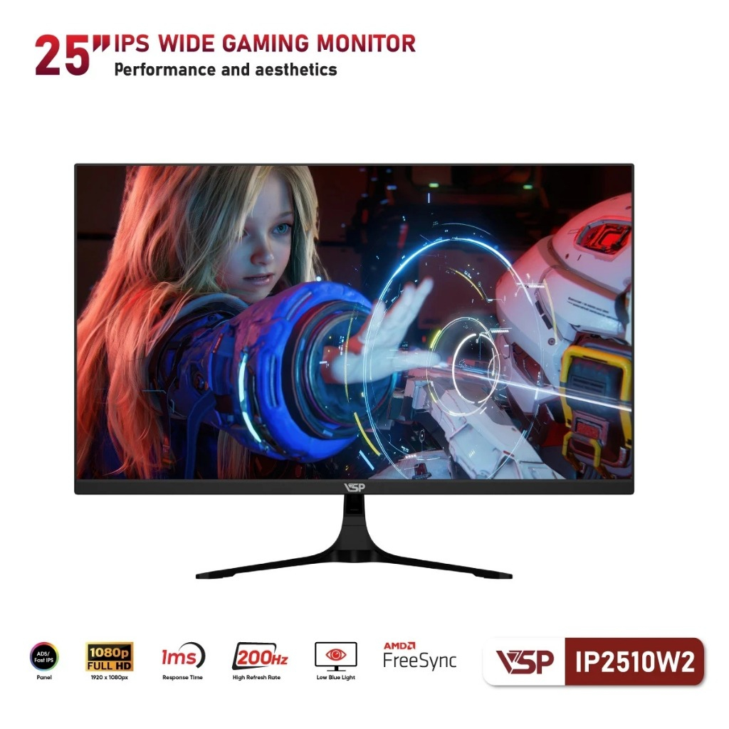Màn Hình Gaming VSP IP2510W2 (24.5 inch/Fast IPS/FHD/200Hz/1ms)-Màn hình Gaming Esports 200Hz 1ms, b