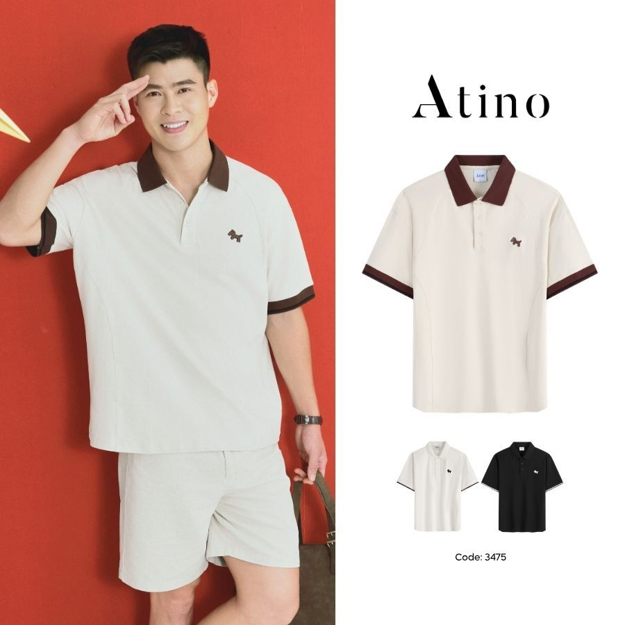 [Duy Mạnh] Áo Thun Polo Nam Có Cổ ATINO Dáng Rộng Oversize, Co Giãn, Trơn Basic Logo Ngựa L.3.3475