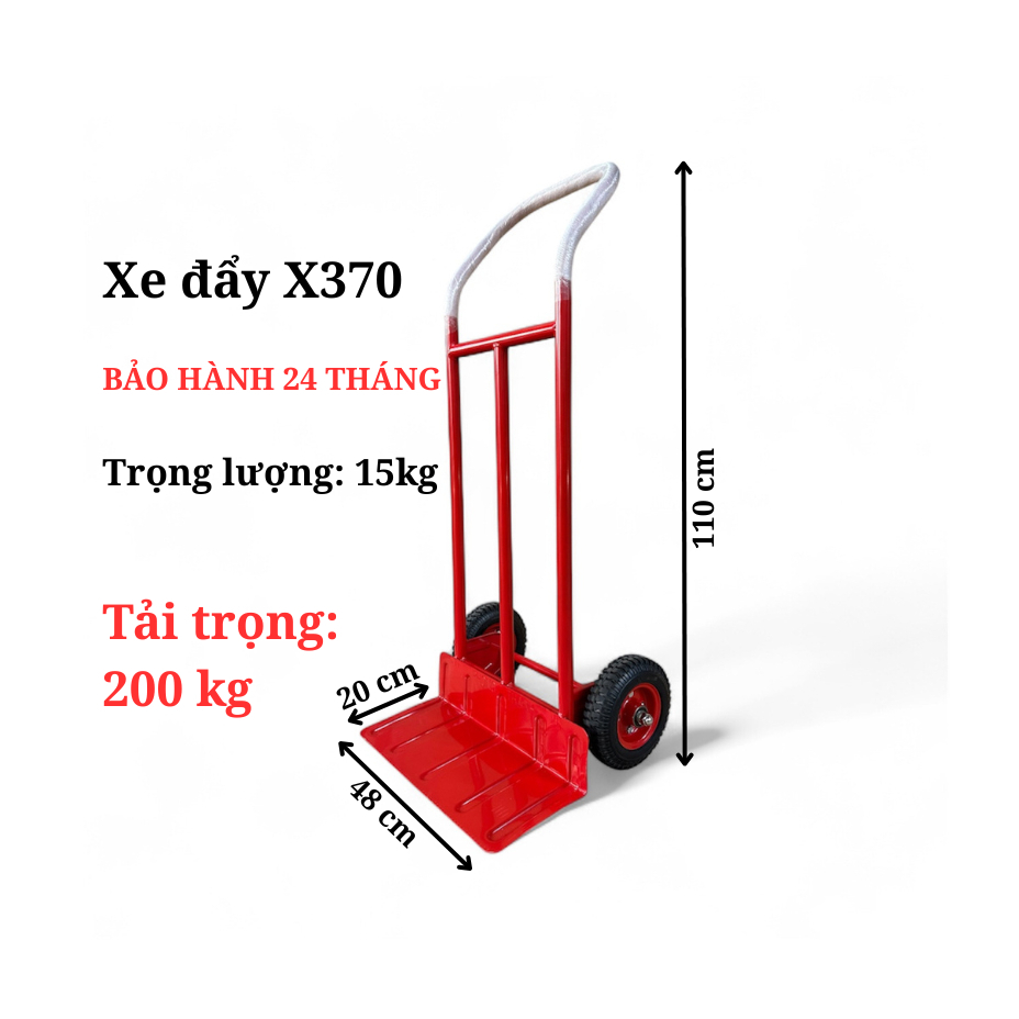 Phong Thạnh - X370 / X370C - Trọng tải 200kg - ISO 2023 / 2026 - Xe đẩy hàng 2 bánh