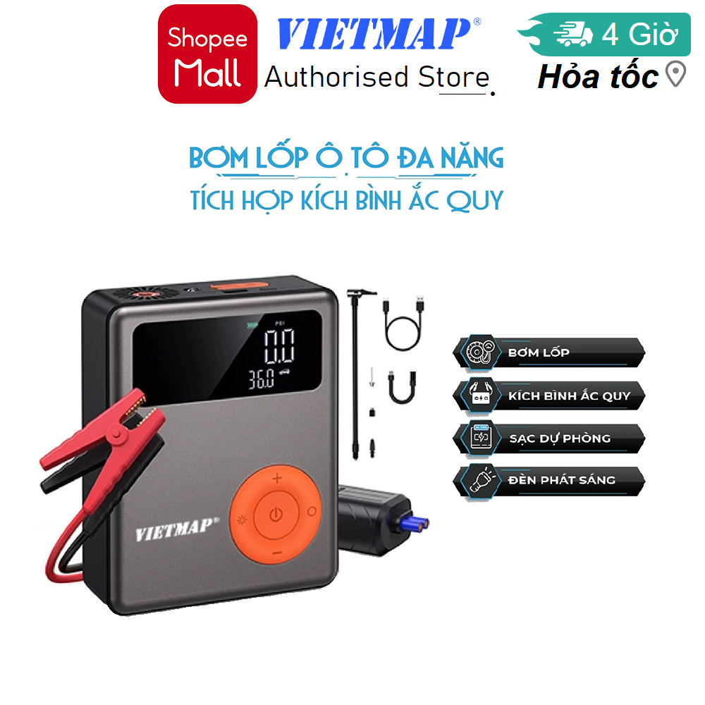 Bơm lốp kích bình Vietmap MF139 Pro - Hàng chính hãng