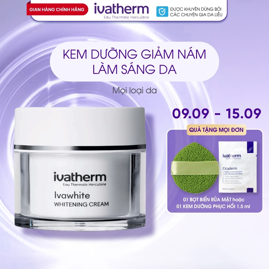 [Mã INBAU704 giảm 70K đơn 449K] Kem dưỡng giảm nám sáng da Ivawhite Whitening Cream – Ivatherm 50ml