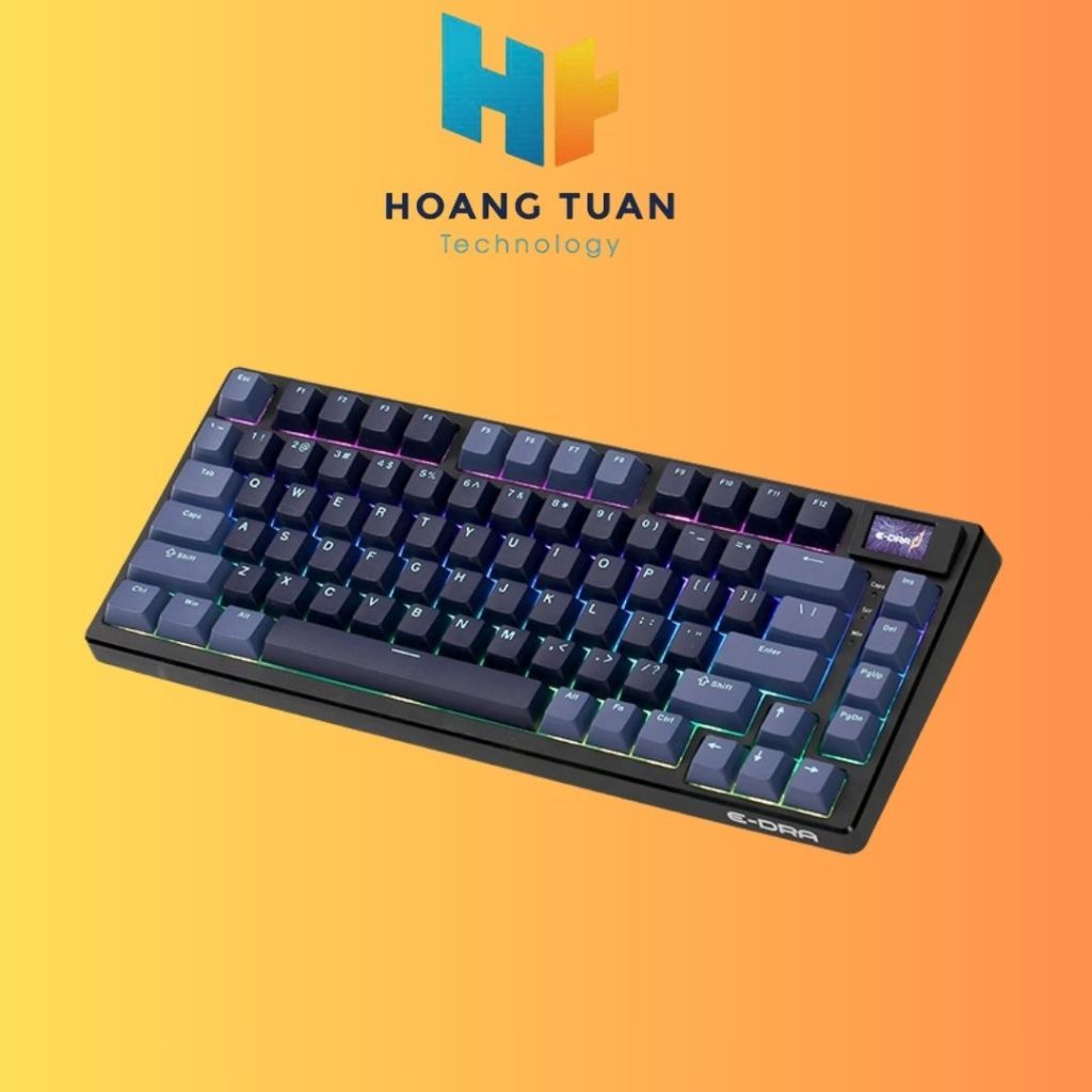 Bàn phím cơ không dây có màn hình EDRA EK375 Pro chính hãng giao diện USB/Bluetooth/2.4Ghz - số lượn