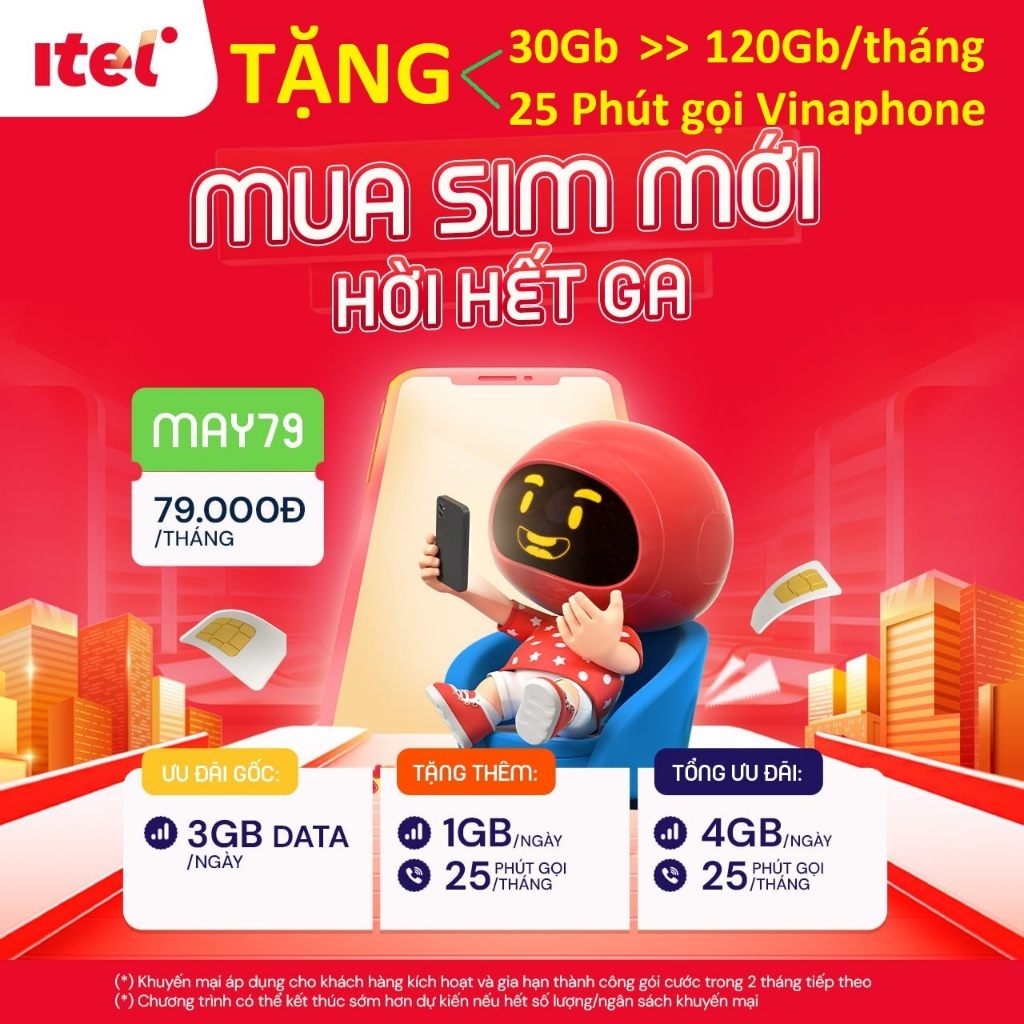 SIM iTEL MAY 4G VINAPHONE [Miễn phí 1 tháng], Sim MAY89 Gọi VINAPHONE Miễn phí