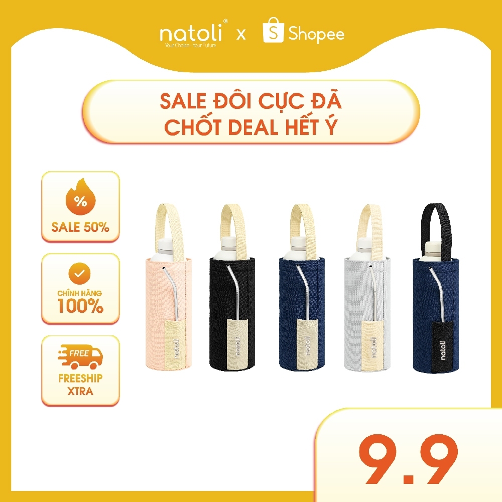 Túi đựng bình giữ nhiêt NATOLI, chất vải dày dặn có quai xách đựng ly cốc, bình nước cao cấp BST Sturdy Bottle Pouch T29