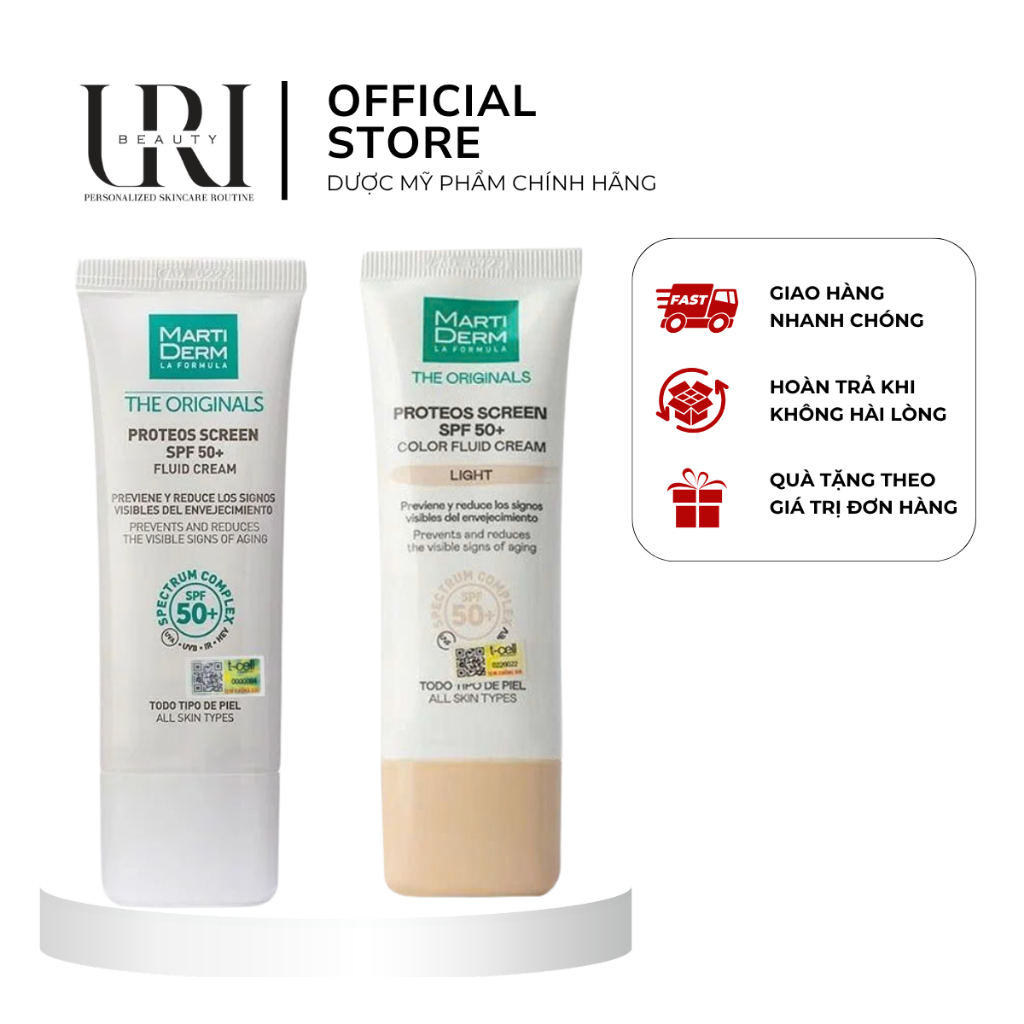 [Chính Hãng] MARTIDERM The Originals Proteos Screen SPF50+ Fluid Cream – Kem Chống Nắng 40ml