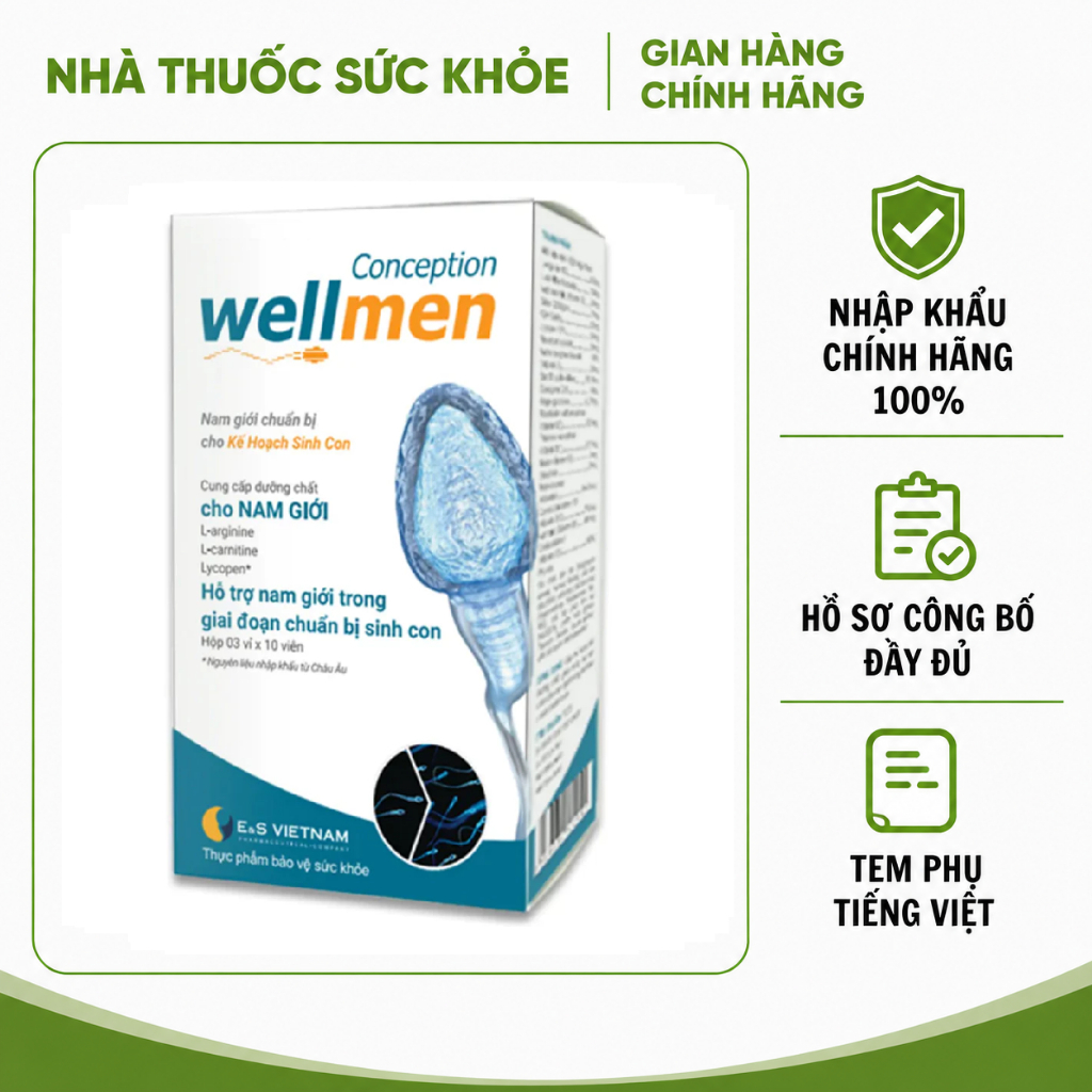 Nhập Chính Hãng - Viên uống Wellmen Conception cho nam hộp 30 viên