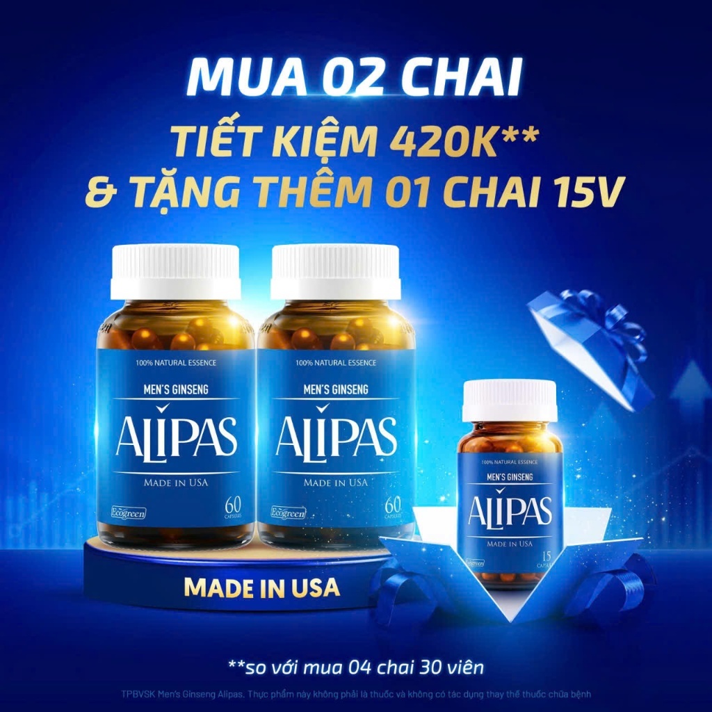[Che Tên][Chính hãng][ Đầy đủ tem tích điểm] Viên uống ALIPAS (NEW) hộp 60 viên & 30 viên