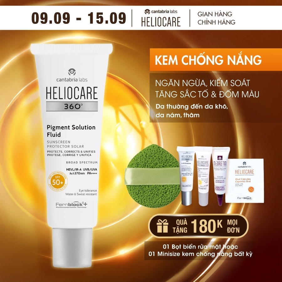 Kem chống nắng Heliocare 360° Pigment Solution Fluid SPF 50+