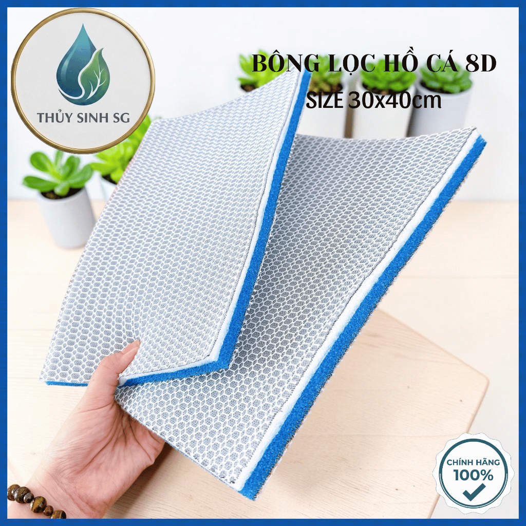 Bông Lọc 8D Cao Cấp Cho Bể Cá - Tấm Lọc Thô Bể Thủy Sinh (Đủ Size 30x40, 40x50, 30x50, 30x12, 50x120